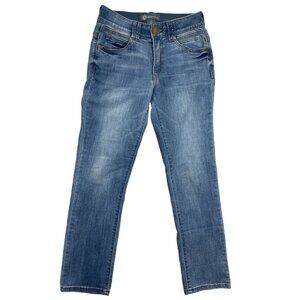 Democracy Jeans Womens 2 Blue Denim Ab Technology Straight Stretch‎